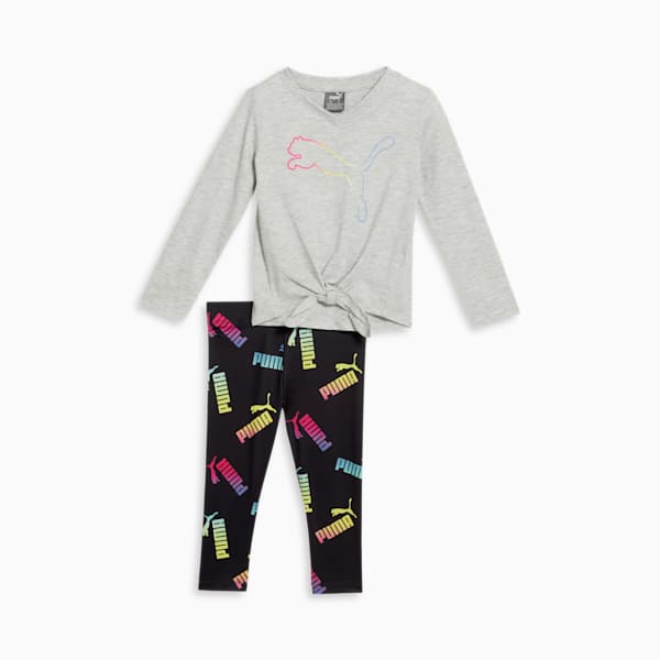 Outline Long Sleeve Two-Piece Toddlers' Set, LIGHT HEATHER GREY, extralarge