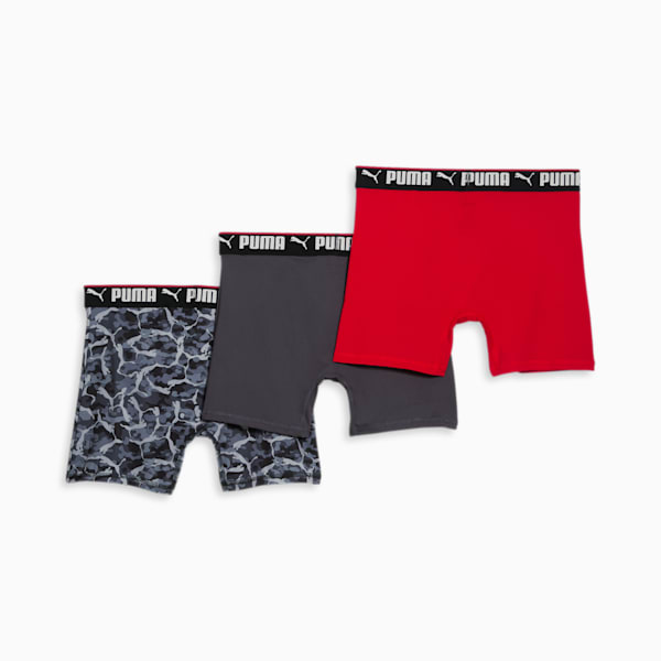 Adidas Mens 2XL Boxer Briefs Trunk Underwear (3-Pack) Cotton Red/Grey/Black