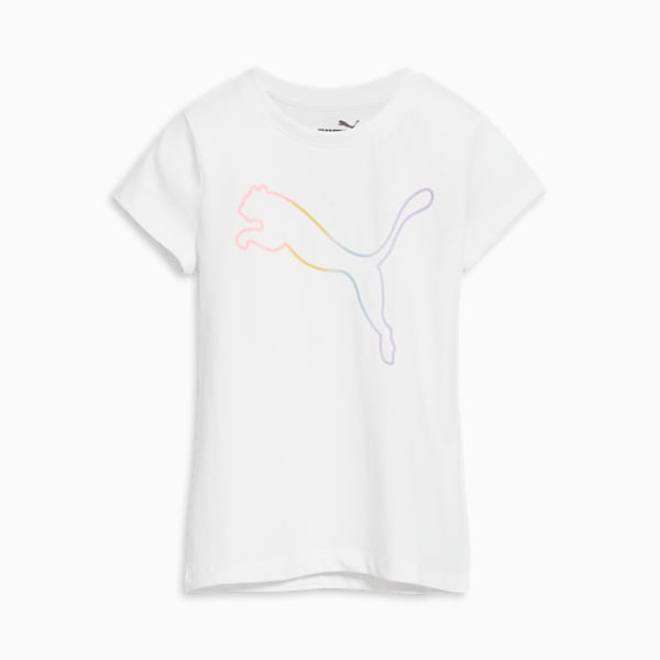 Single Logo Little Kids' Tee, PUMA WHITE, extralarge