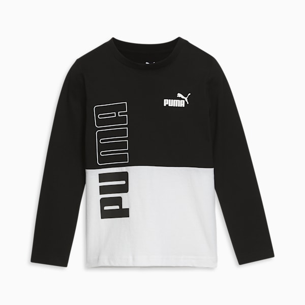 PUMA Power Pack Little Kids' Long Sleeve Tee, PUMA BLACK, extralarge