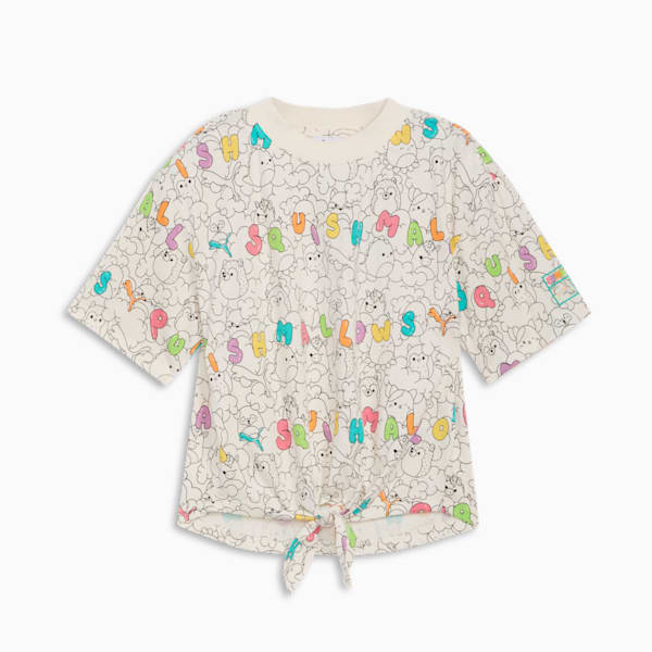 Camiseta AOP de PUMA x SQUISHMALLOWS para niños grandes, WARM WHITE, extralarge