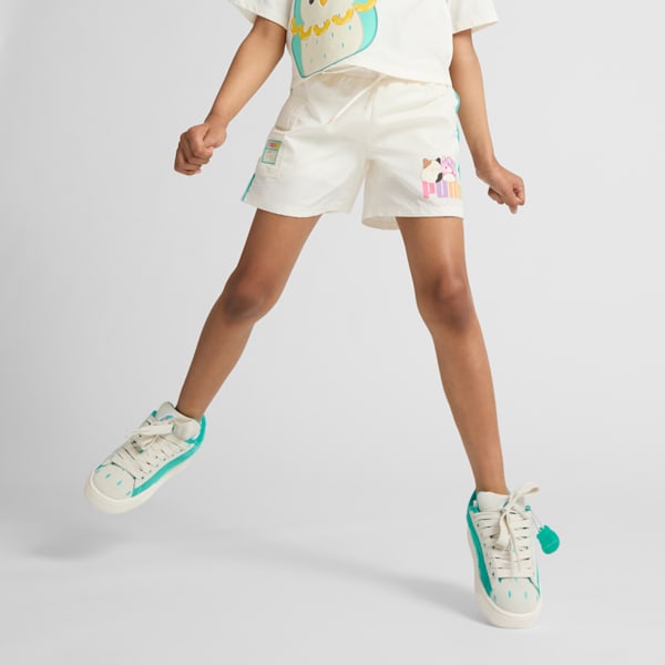 PUMA x SQUISHMALLOWS Big Kids' Cargo Shorts, WARM WHITE, extralarge