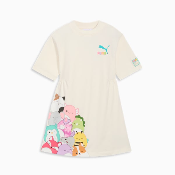 PUMA x SQUISHMALLOWS Little Kids' T-Shirt Dress, WARM WHITE, extralarge