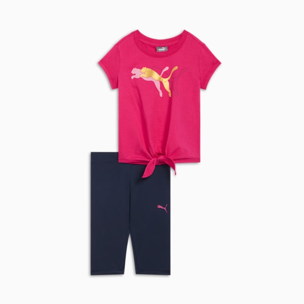 2-Piece Triple Cat Logo Toddlers' Set I, GARNET ROSE, extralarge