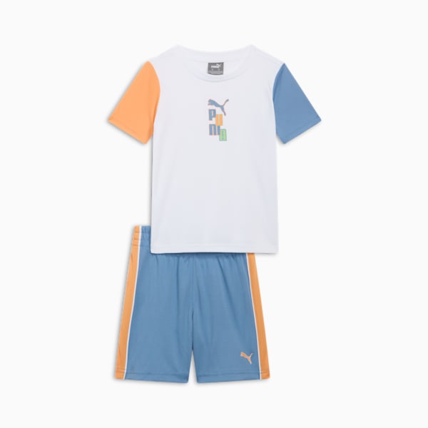 PUMA Stacked Logo 2-Piece Toddlers' Set, PUMA WHITE, extralarge