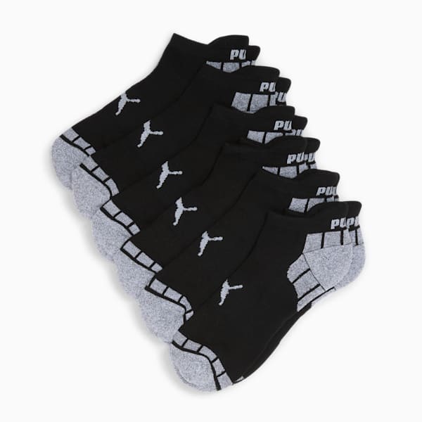 Men's Half Terry Low-Cut Socks (6 Pairs), BLACK / GREY, extralarge