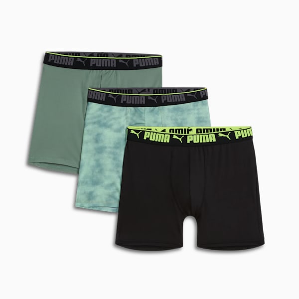 Bóxers de estilo deportivo para hombre (paquete de 3), GREEN / BLACK, extralarge