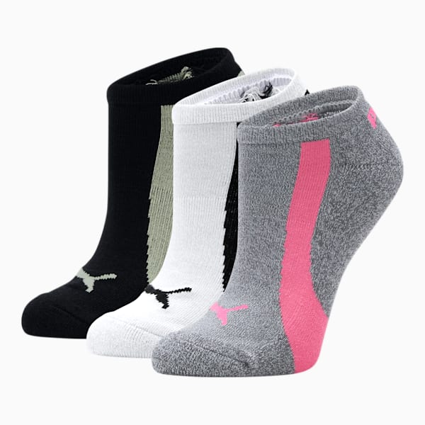 Calcetines cortos para mujer (3 pares), BLACK / GREEN, extralarge