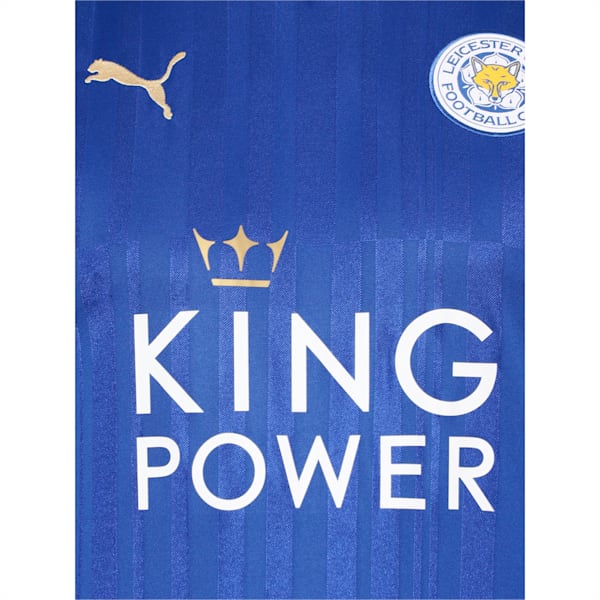 Leicester City Home Replica Jersey, Royal Blue-metallic gold, extralarge-IND