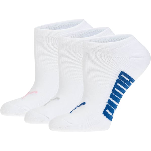 Women’s Invisible No Show Socks (3 Pack), white-pink lady-microchip-true blue, extralarge