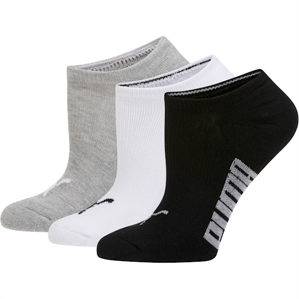 Chaussettes invisibles, femme (paquet de 3), blanc-noir-gris chiné clair