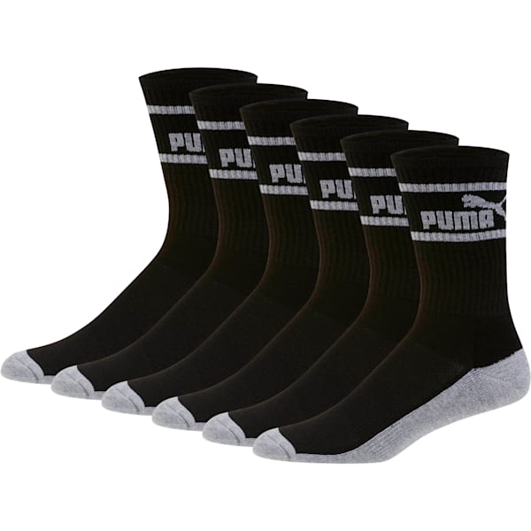 Men’s Crew Socks (6 Pack), BLACK / GREY, extralarge