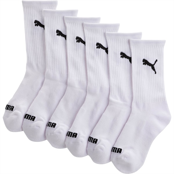 Boys’ Crew Socks (3 Pairs), WHITE / BLACK, extralarge