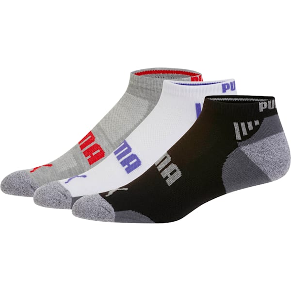Men’s Low Cut Socks (6 Pack), grey-white-black-toreador-blue depths, extralarge