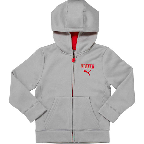 Little Kids' Fleece Full-Zip Hoodie, Lt. Heather Grey -Toreador, extralarge