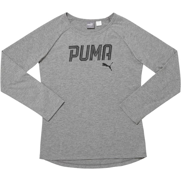 Girls' Long Sleeve Tee JR, Med Heather Grey, extralarge