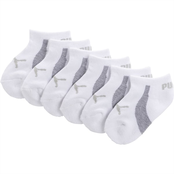 Infant Boys' Terry No Show Socks (3 Pairs), WHITE / GREY, extralarge