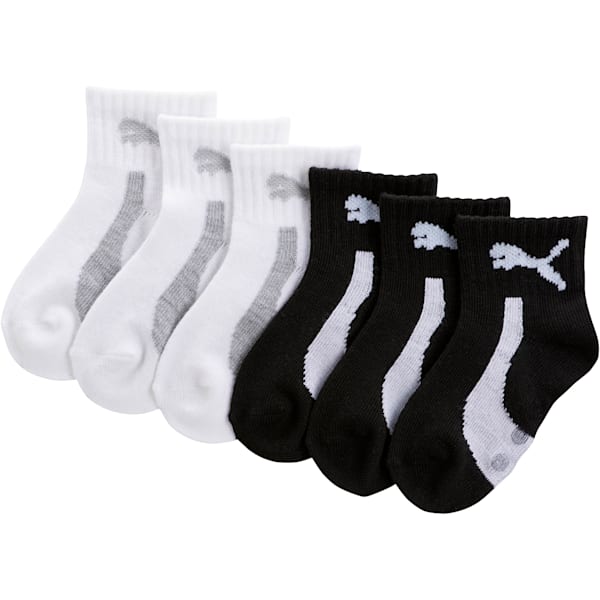 Calcetines al tobillo para infantes (6 pares), WHITE / BLACK, extralarge