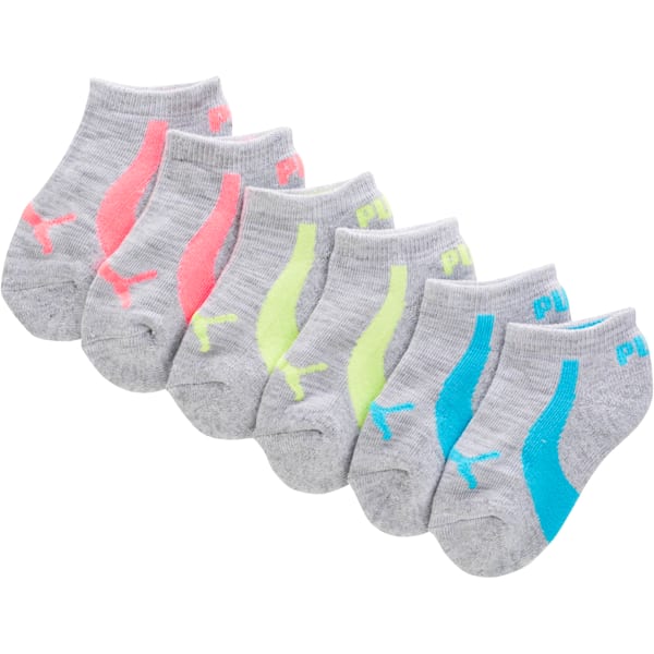 Infant Girls No Show Socks (6 Pack), GREY / BLUE, extralarge