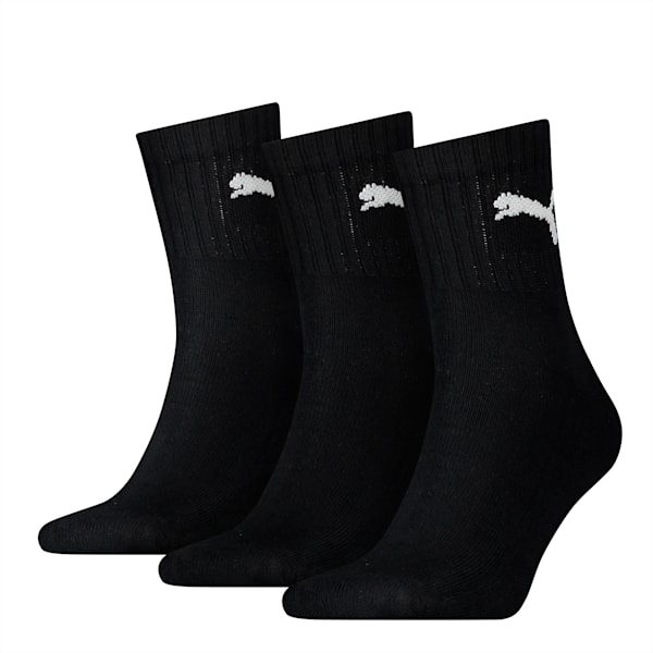 PUMA Unisex Short Crew Socks 3 Pack, black