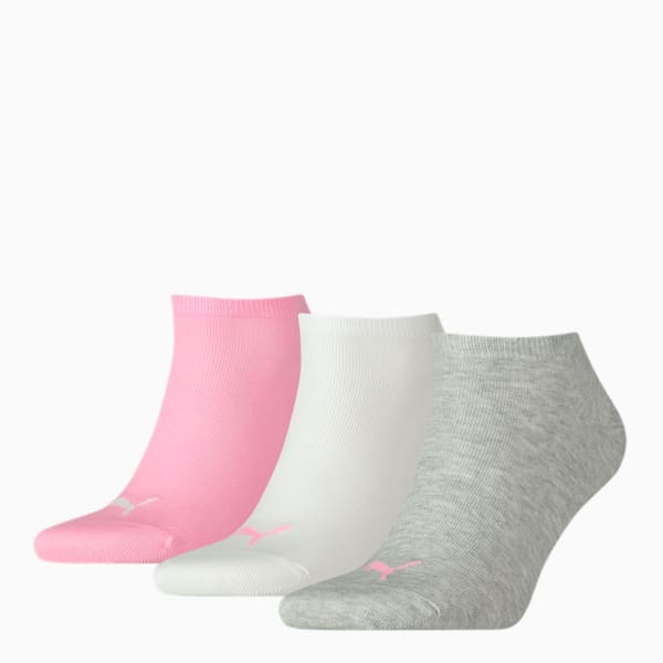 PUMA Unisex Plain Sneaker Trainer Socks 3 Pack, prism pink