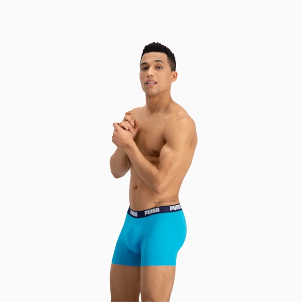 PUMA Basic Men's Boxers 2 Pack, aqua / blue, extralarge