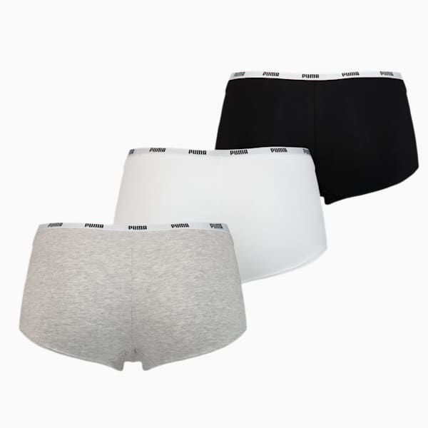 PUMA Mini Short Women's Underwear 3 Pack, white / grey / black