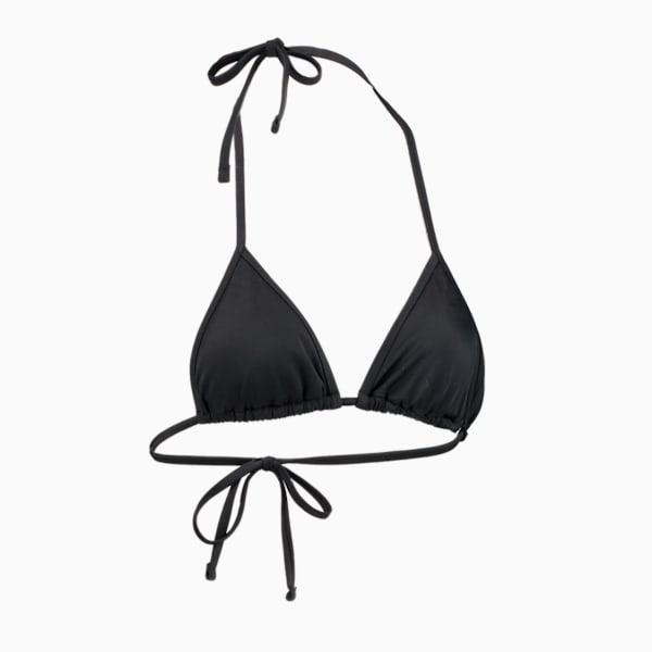 PUMA Swim Women's Triangle Bikini Top, black