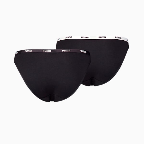 PUMA Women's Bikini Underwear 2 Pack, black