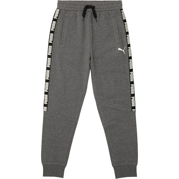 Boys' Cotton Fleece Tape Pants JR, CHARCOAL HEATHER, extralarge