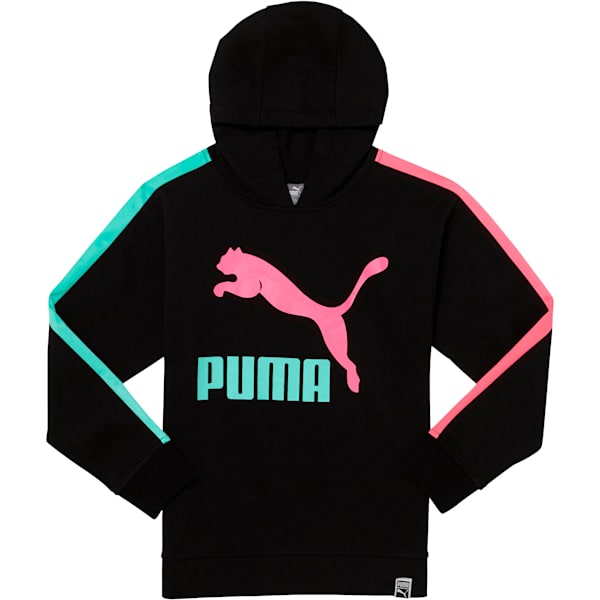 Girls' Oversized T7 Hoodie JR, PUMA BLACK, extralarge