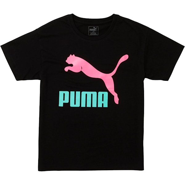 Girls' Drop Shoulder Cotton Jersey Tee JR, PUMA BLACK, extralarge