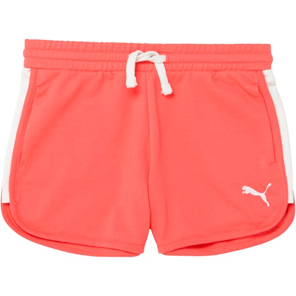 Girls' Cotton Poly French Terry Shorts JR, BRIGHT PLASMA, extralarge