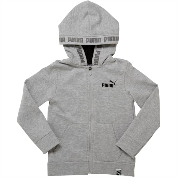 Little Kids' Fleece Full Zip Hoodie, LIGHT HEATHER GREY, extralarge