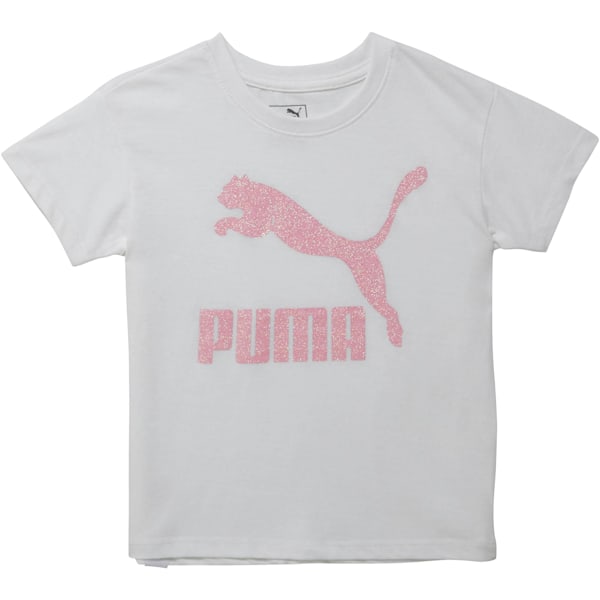 Little Kids' Cotton Jersey Drop Shoulder Tee, PUMA WHITE, extralarge