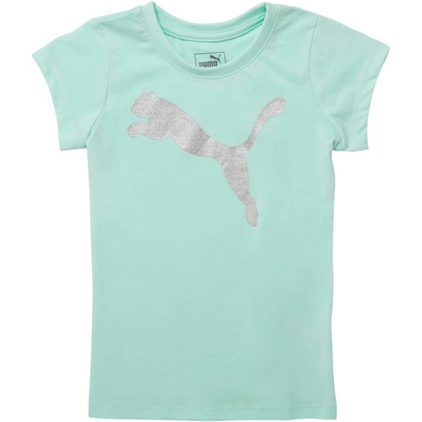 Little Kids' Cotton Jersey Cat Logo Tee, FAIR AQUA, extralarge