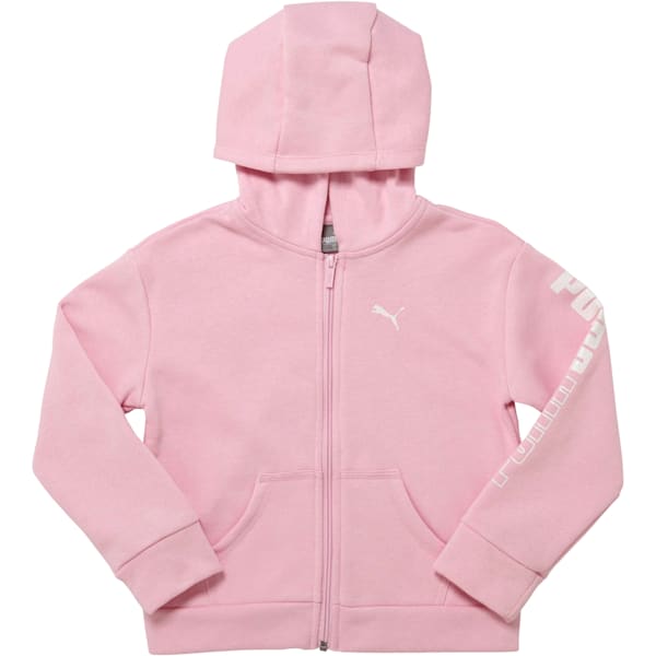 Little Kids' Fleece Full Zip Hoodie, PALE PINK, extralarge