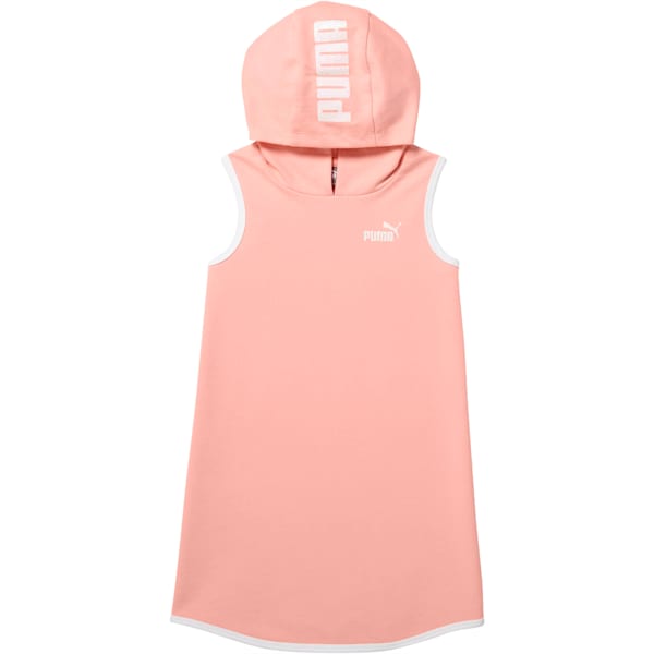 Little Kids' Sleeveless Hooded Dress, PEACH BUD, extralarge