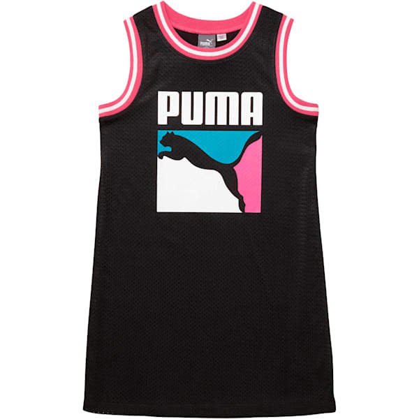 Girls' Mesh Jersey Dress JR, PUMA BLACK, extralarge