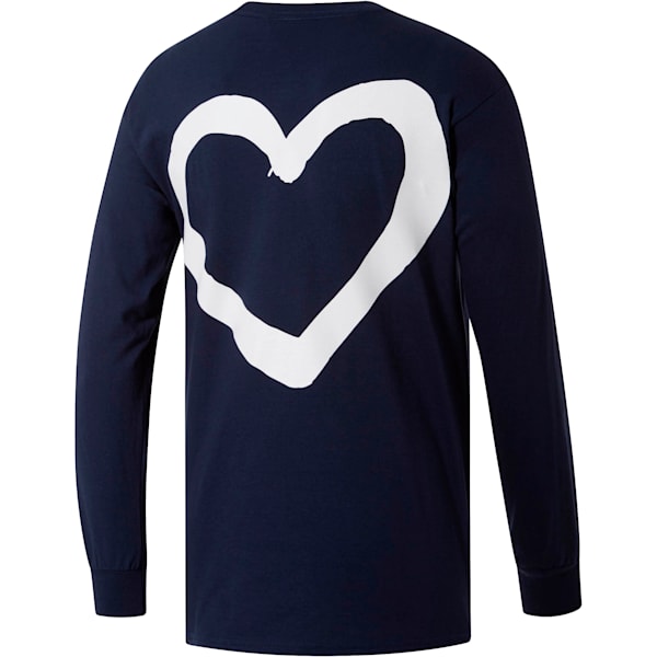 PUMA Peace + Love x MIA x Josh Vides Men's Classic Long Sleeve Pocket T-Shirt, Navy, extralarge