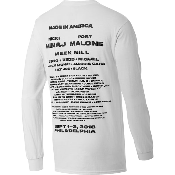 PUMA EAGLE x MIA x Josh Vides Men's Classic Long Sleeve T-Shirt, White, extralarge