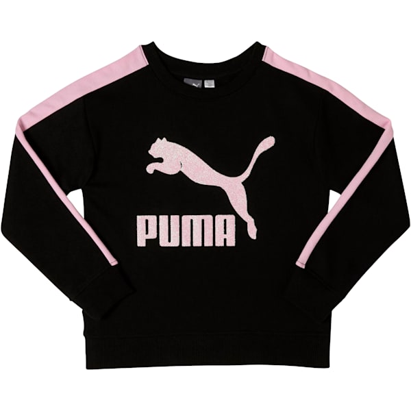 Girls' Fleece Crew Pullover JR, PUMA BLACK, extralarge