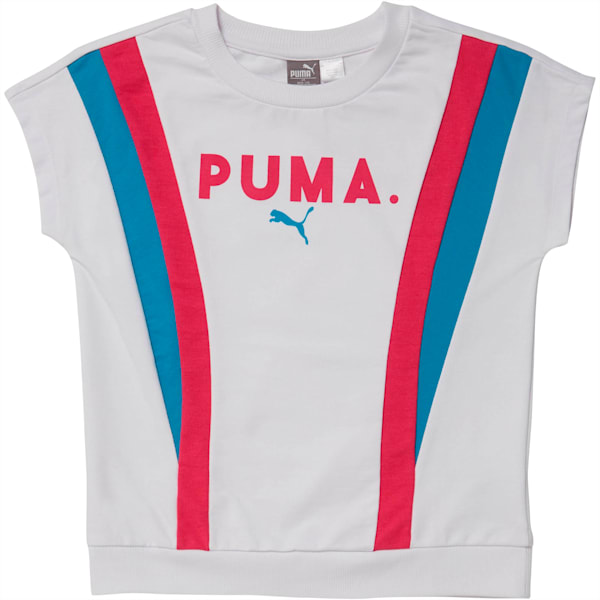 Girls' Colorblock Short Sleeve Pullover JR, PUMA WHITE, extralarge