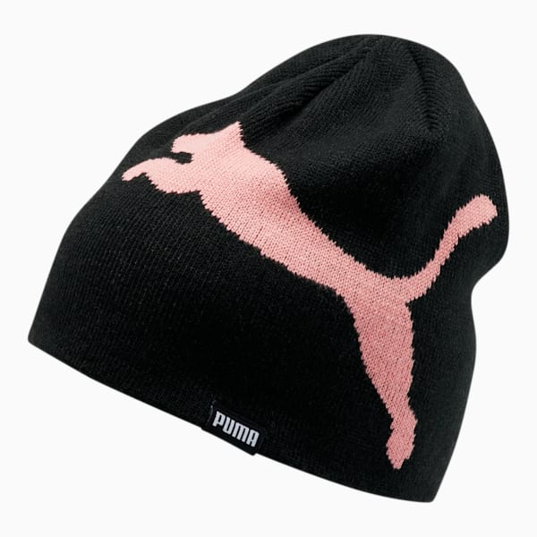 Jumpcat Women's Beanie, BLACK/PINK, extralarge