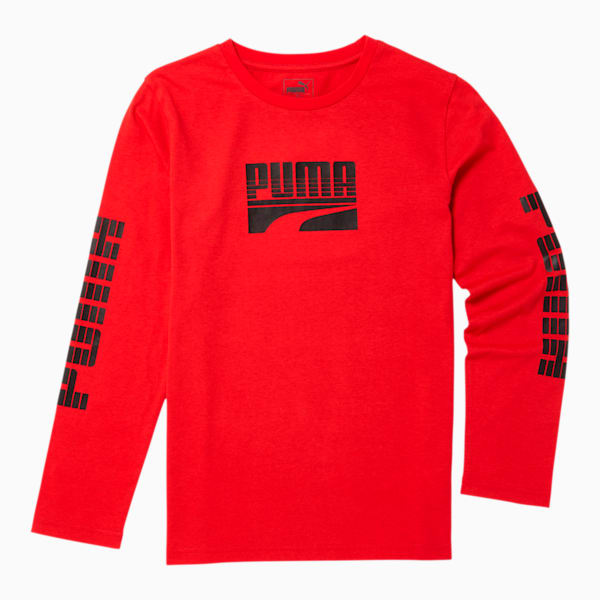 Rebel Boys' Long Sleeve Graphic Tee JR, HIGH RISK RED, extralarge