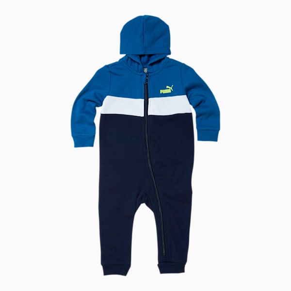 Colorblocked Fleece Infant Zip Up Hoodie Coverall, GALAXY BLUE, extralarge