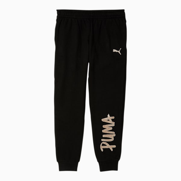 Tag Girls' Fleece Joggers JR, PUMA BLACK, extralarge