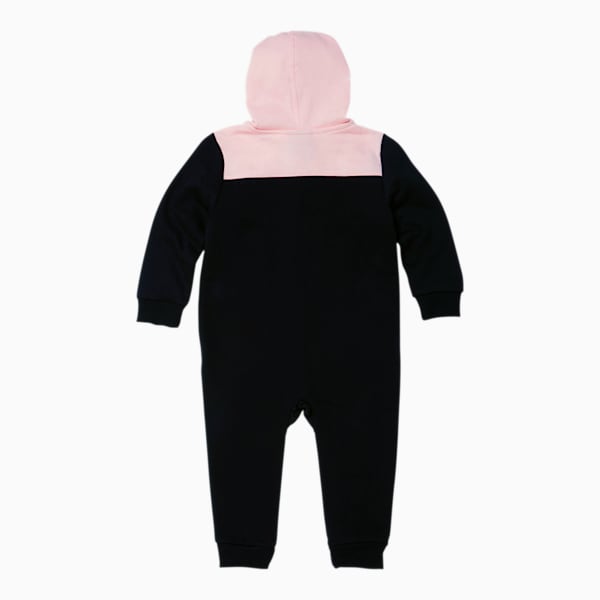 Colorblocked Fleece Infant Zip Up Hoodie Coverall, PUMA BLACK, extralarge