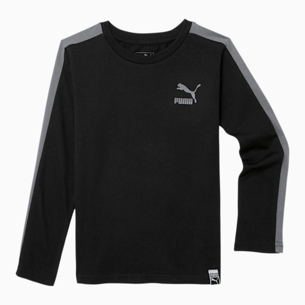 Luxe Pack Little Kids' T7 Long Sleeve Tee, PUMA BLACK, extralarge