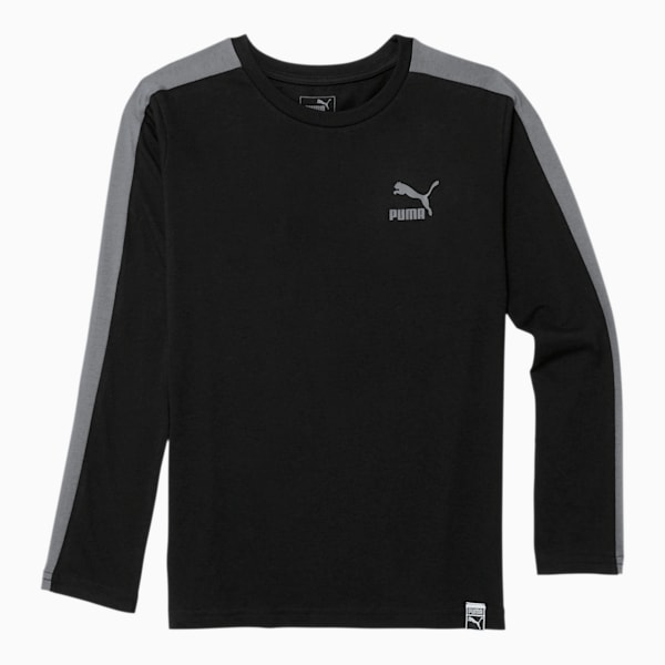 Luxe Pack Boys' T7 Long Sleeve Tee JR, PUMA BLACK, extralarge